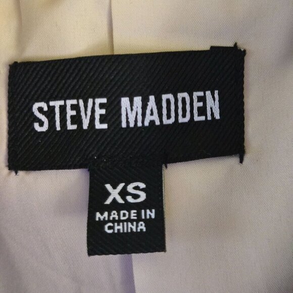 Steve Madden Nana Blazer Jacket Neutral Wool Blend Patch Pockets Size XS - Picture 10 of 12